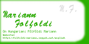 mariann folfoldi business card